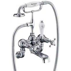 Burlington Claremont Wall Mounted Straight Bath Shower Mixer with S Adjuster
