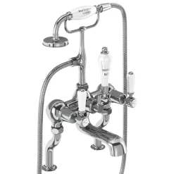 Burlington Kensington Deck Mounted Bath Shower Mixer with Straight Valves