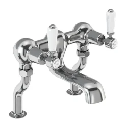 Burlington Kensington Deck Mounted Bath Filler Tap with Straight Valves