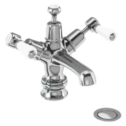 Burlington Kensington Regent Basin Mixer Tap with High Central Indice & Waste