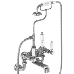 Burlington Kensington Regent Tall Wall Mounted Bath Shower Mixer with Straight Valves