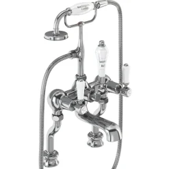 Burlington Kensington Regent Tall Deck Mounted Bath Shower Mixer with Straight Valves