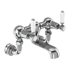 Burlington Kensington Regent Wall Mounted Bath Filler Tap with Straight Valves