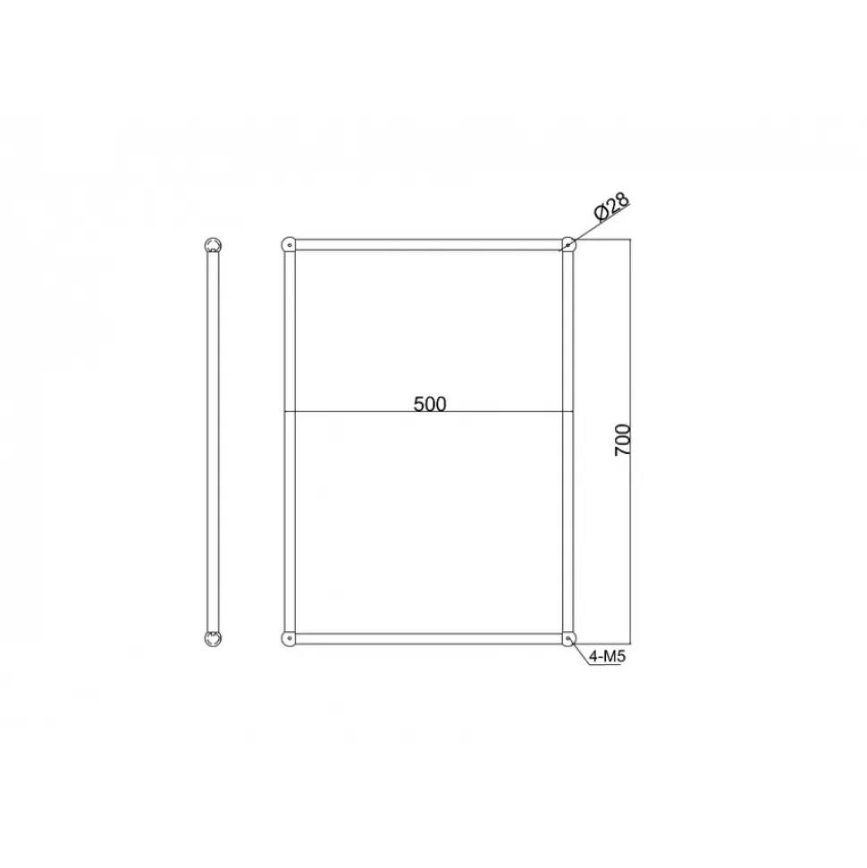 Burlington Rectangular Framed Mirror 500 x 700mm