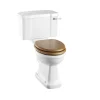 Burlington Rimless Close Coupled Toilet & Seat - Oak
