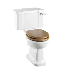 Burlington Rimless Close Coupled Toilet & Seat - Oak