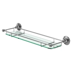 Burlington Wall Mounted Chrome and Glass Shelf
