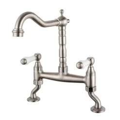 Butler & Rose Alba French Kitchen Bridge Mixer - Brushed Nickel