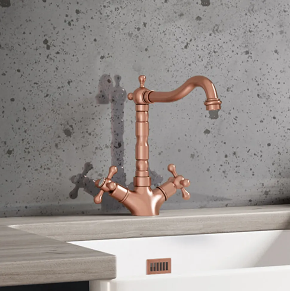 Butler & Rose Alba French Mono Kitchen Mixer - Antique Copper