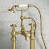 Butler & Rose Beatrice Brushed Brass Freestanding Bath Shower Mixer & Kit