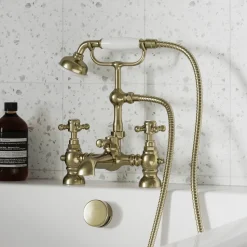 Butler & Rose Beatrice Brushed Brass Bath Shower Mixer & Kit