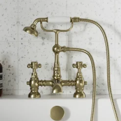 Butler & Rose Beatrice Brushed Brass Bath Shower Mixer & Kit