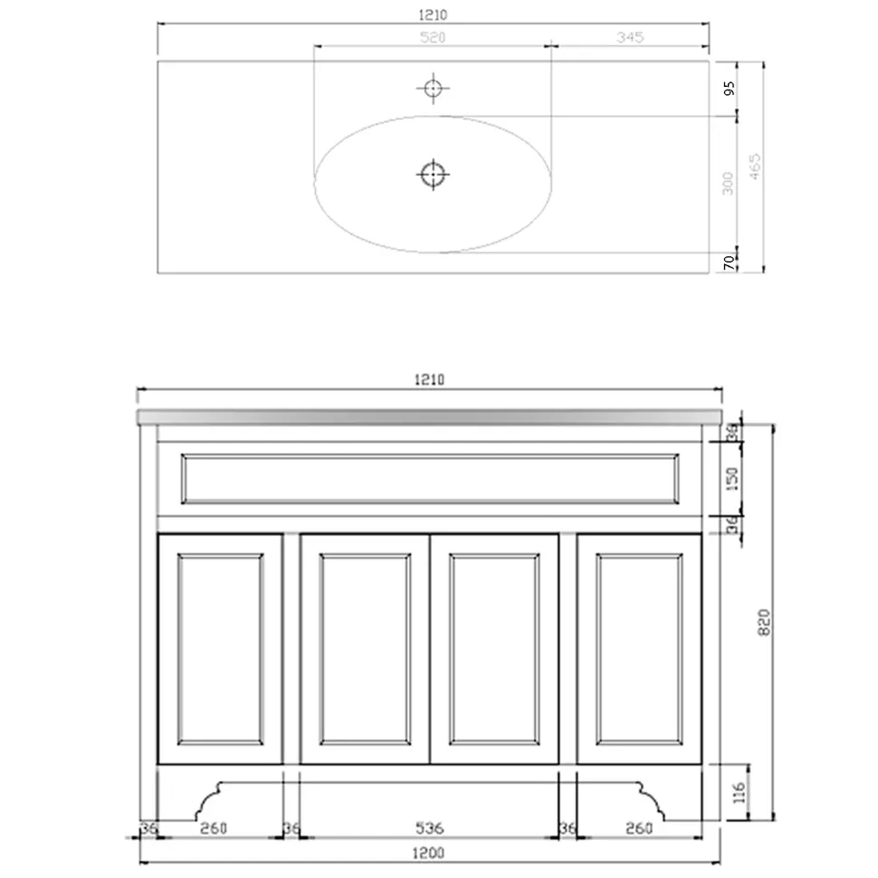 Butler & Rose Beatrice 1200mm Floorstanding Single Basin Vanity Unit