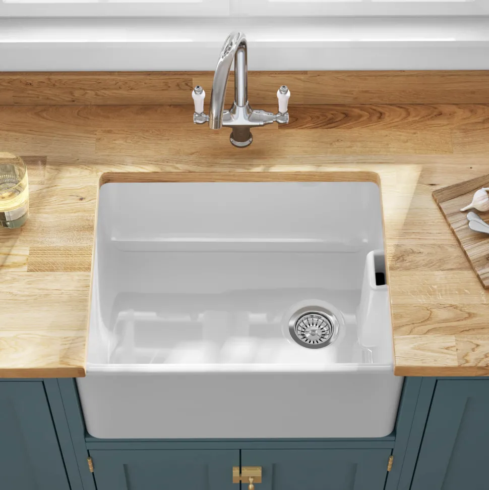 Butler & Rose Belfast Butler Kitchen Sink with Victoria Kitchen Tap & Basket Strainer Waste
