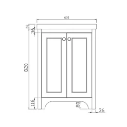 Butler & Rose Benedict 600mm Floorstanding Vanity Unit & Basin