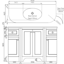 Butler & Rose Benedict 1200mm Floorstanding Vanity Unit & Basin