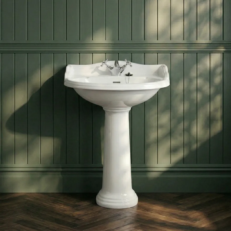 Butler & Rose Benedict 600mm Full Pedestal & Basin - 1 Tap Hole