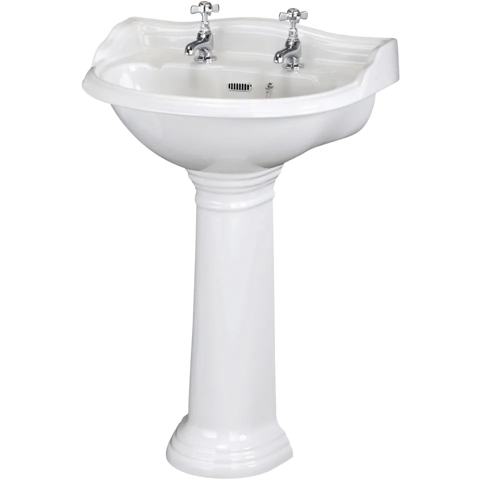 Butler & Rose Benedict 500mm Full Pedestal & Basin - 2 Tap Hole