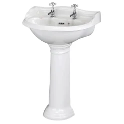 Butler & Rose Benedict 600mm Full Pedestal & Basin - 2 Tap Hole