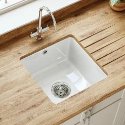 Butler & Rose Bryn 1 Bowl Fireclay Ceramic Inset/Undermount Kitchen Sink - 457mm x 457mm