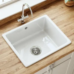 Butler & Rose Bryn 1 Bowl Fireclay Ceramic Inset/Undermount Kitchen Sink - 548mm x 442mm