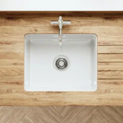 Butler & Rose Bryn 1 Bowl Fireclay Ceramic Inset/Undermount Kitchen Sink - 548mm x 442mm