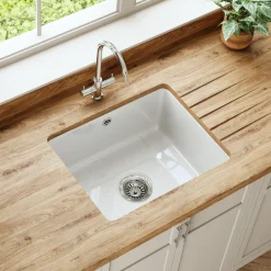 Butler & Rose Bryn 1 Bowl Fireclay Ceramic Inset/Undermount Kitchen Sink - 548mm x 442mm