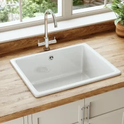 Butler & Rose Bryn 1 Bowl Fireclay Ceramic Inset/Undermount Kitchen Sink - 548mm x 442mm