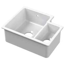 Butler & Rose Bryn 1.5 Bowl White Fine Fireclay Ceramic Inset/Undermount Kitchen Sink - 549 x 441mm