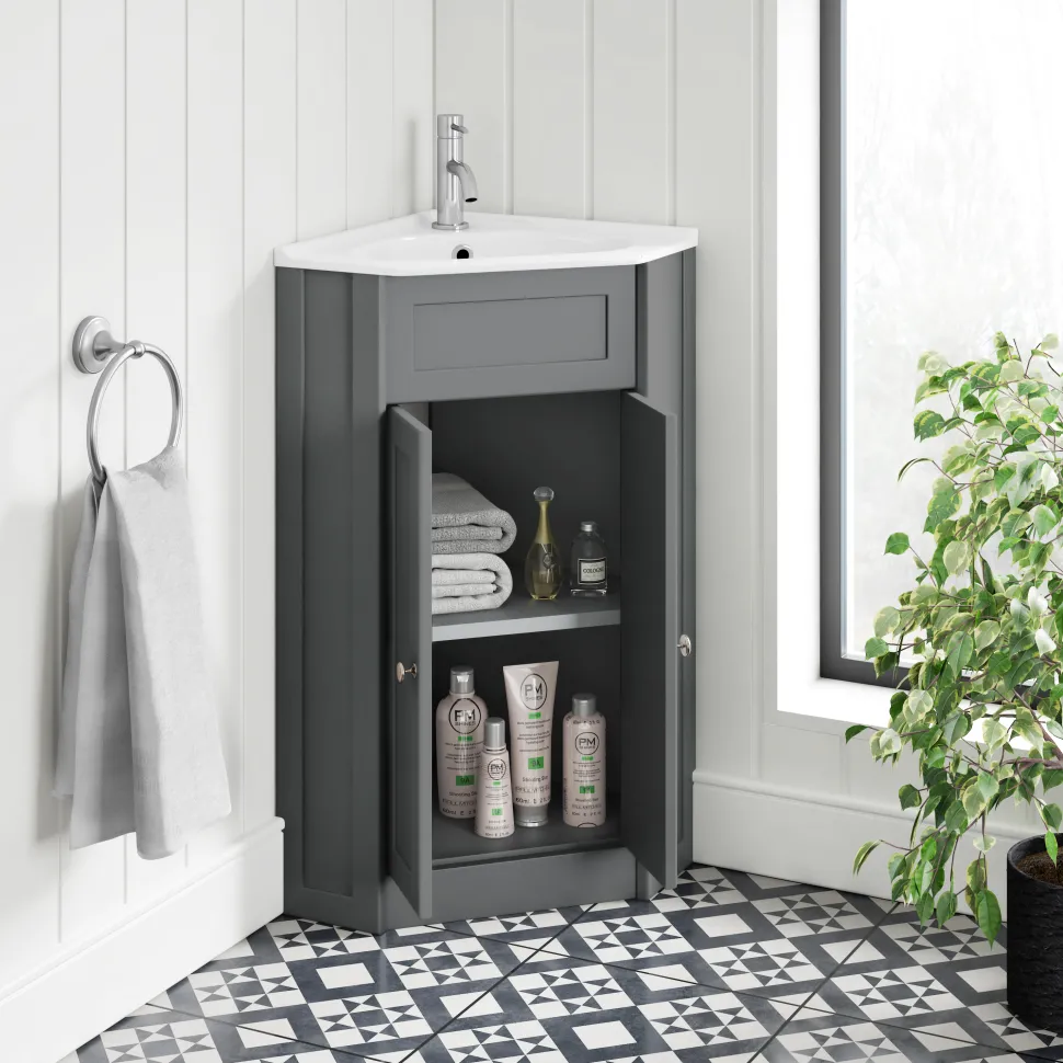 Butler & Rose Catherine Corner Cloakroom Vanity Unit with Basin