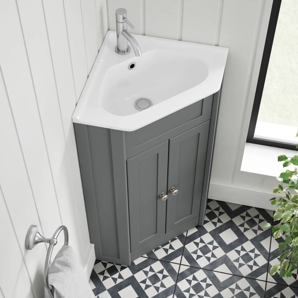 Butler & Rose Catherine Corner Cloakroom Vanity Unit with Basin