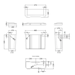 Butler & Rose Catherine High Level Toilet with Pan, Cistern & Flush Pipe Kit