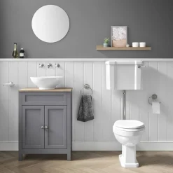 Butler & Rose Catherine 600mm Floorstanding Vanity Unit with Country Oak-Effect Countertop
