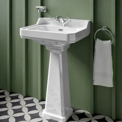 Butler & Rose Catherine 600mm Full Pedestal & Basin - 1 Tap Hole