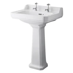 Butler & Rose Catherine 600mm Full Pedestal & Basin - 2 Tap Hole