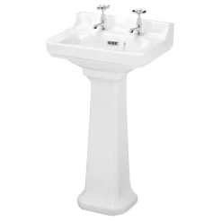 Butler & Rose Catherine 500mm Full Pedestal & Basin - 2 Tap Hole