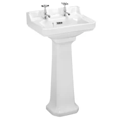 Butler & Rose Catherine 500mm Full Pedestal & Basin - 2 Tap Hole