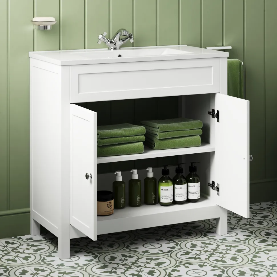 Butler & Rose Catherine Traditional 800mm Floorstanding Vanity Unit with Basin