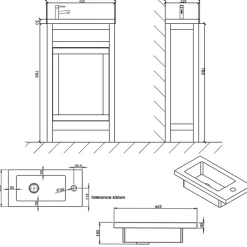 Butler & Rose Catherine Traditional 460mm Cloakroom Vanity Unit with Basin