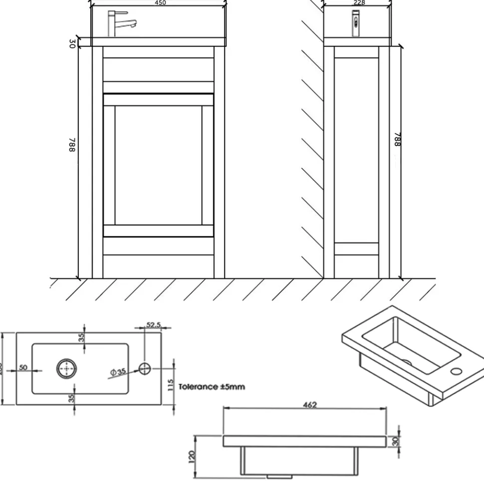 Butler & Rose Catherine Traditional Cloakroom Toilet & Vanity Unit Bathroom Suite