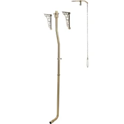 Butler & Rose Catherine Traditional High Level Toilet with Pan, Cistern & Brushed Brass Flush Pipe Set