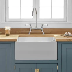 Butler & Rose Ceramic Fireclay Belfast Traditional Kitchen Sink with Weir Overflow - 595 x 455mm