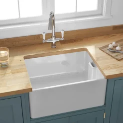 Butler & Rose Ceramic Fireclay Belfast Traditional Kitchen Sink with Weir Overflow - 595 x 455mm