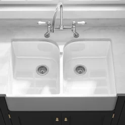 Butler & Rose Ceramic Fireclay Double Belfast Kitchen Sink - 795 x 500mm