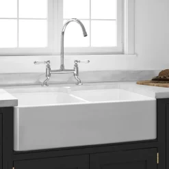 Butler & Rose Ceramic Fireclay Double Belfast Kitchen Sink - 795 x 500mm