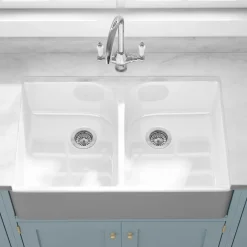 Butler & Rose Ceramic Fireclay Double Belfast Kitchen Sink - 795 x 500mm