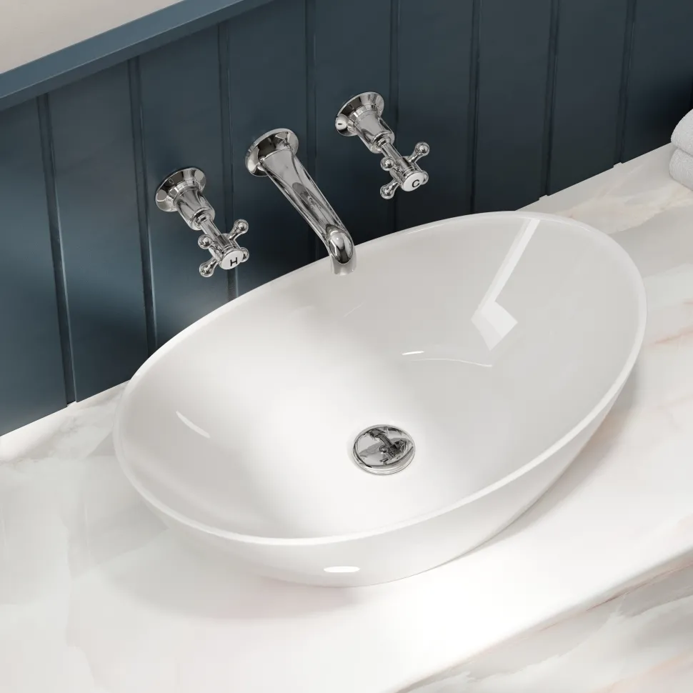 Butler & Rose Ceramic Oval Countertop Basin - 560mm
