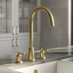 Butler & Rose Daphne 3 Hole Curved Spout Kitchen Mixer Tap with Lever Handles