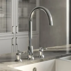 Butler & Rose Daphne 3 Hole Curved Spout Kitchen Mixer Tap with Lever Handles