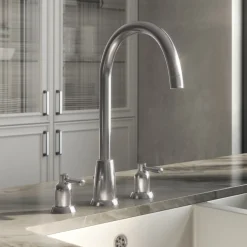 Butler & Rose Daphne 3 Hole Curved Spout Kitchen Mixer Tap with Lever Handles